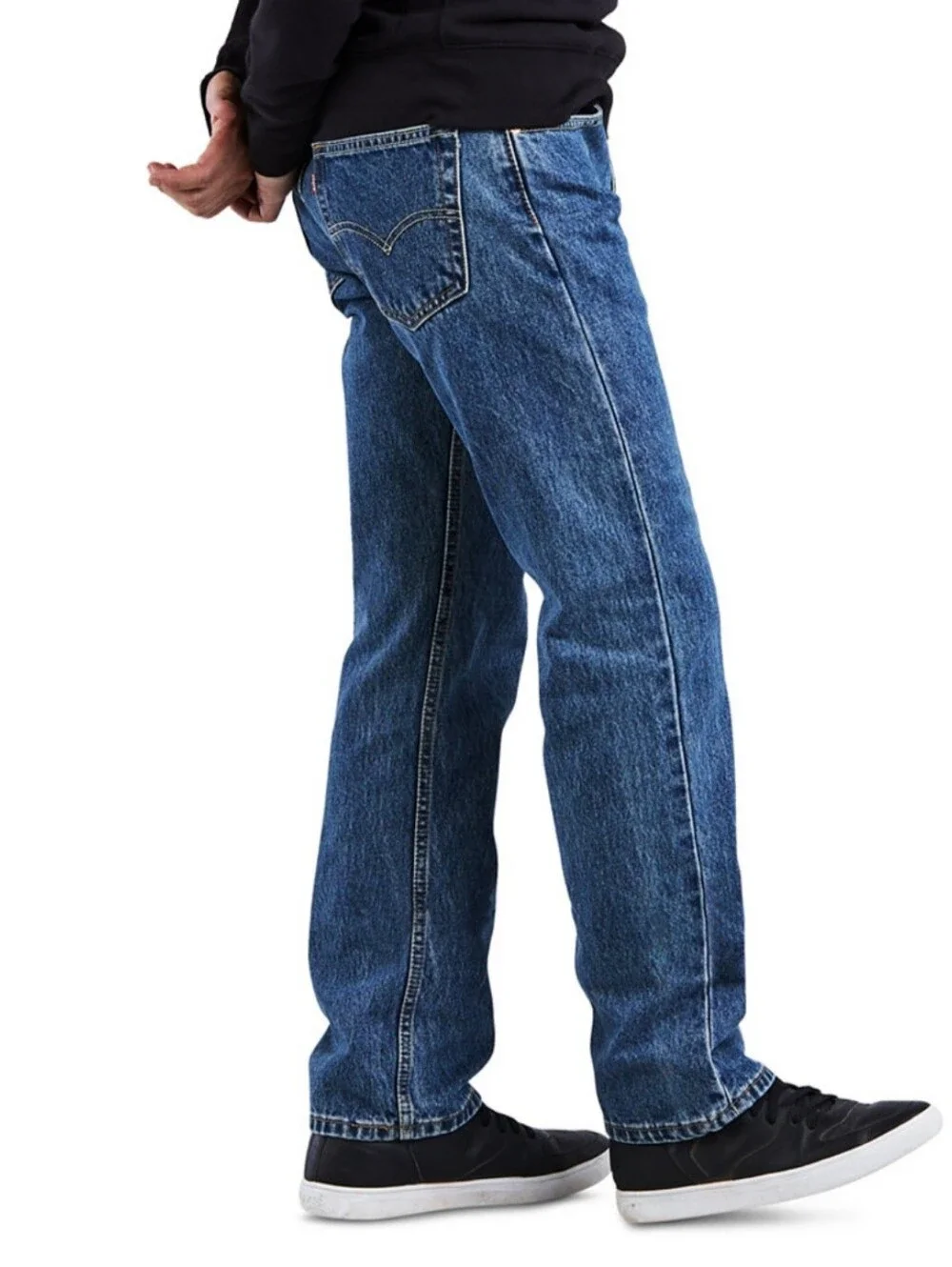 Levis Men's 505 Relaxed Fit Men's Jeans in Medium Blue Denim Size 36